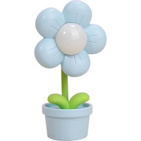 Veilleuse en forme de fleur de dessin animé à piles, lampe de chevet pour chambre d'enfant, 1 pièce, bleu (1/5)