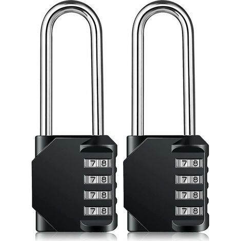 Combination Padlock Heavy Duty Lock - Weatherproof Padlock, Resettable Lock, 2.5inch Long Shackle 4-digit Zinc Alloy Combination Lock For Shed Fence G (1/4)