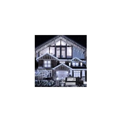 Guirlande lumineuse glaçons pour décoration extérieure, 280 LED, 10 m, 8 modes, rideau lumineux avec 40 gouttes, guirlande lumineuse LED d'intérieur pour mariage, fête, vacances, Noël (1/5)