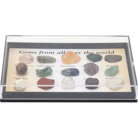 Lot de 15 pierres cristallines colorées, décoration Feng Shui pour méditation et collection. (1/5)