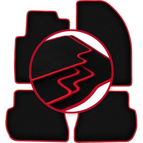 Tappetini auto CARLUX-RED per: Ford Fiesta MK6 hatchback (2002-2010)