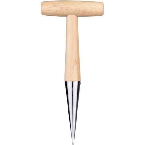Plante en métal avec poignée en bois facile à percer des trous, légère et portable pour transplanter des plantes, légumes