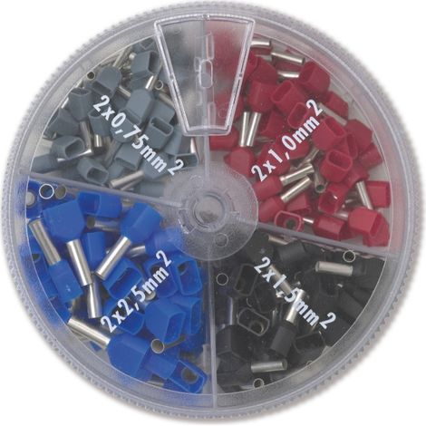 Terminali a bussola preisolati bm sezioni 2x0.75/2x1/2x1.5/2x2.5mm2 - 00423