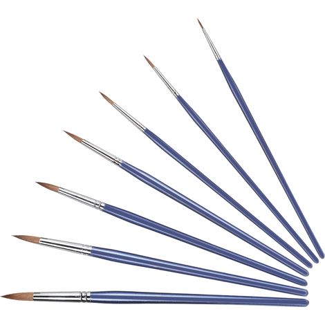 Ensemble de 7 pinceaux en poils de loup pour aquarelle et acrylique, outils spéciaux pour les arts (1/5)