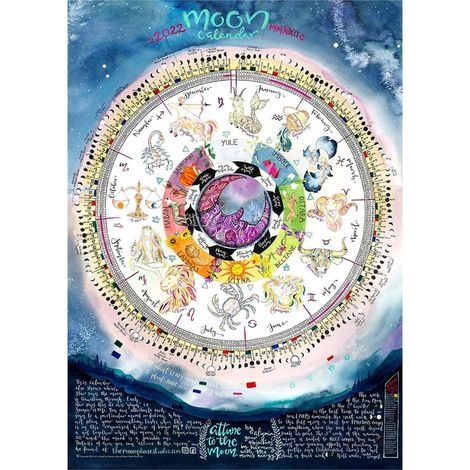 2022 Moon Calendar Hangable Wall Calendar Home Wall Decoration Gift for Home Office (1/5)