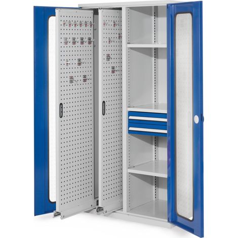 Kappes ®RasterPlan Vertikalschränke 1950x1000x600mm Modell 81 Sichtfenstertüren enzianblau