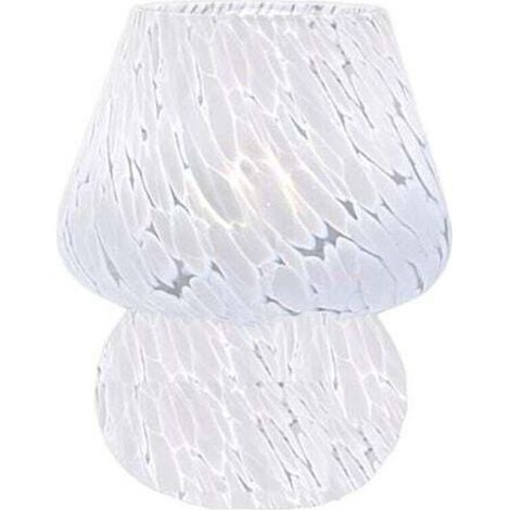Lampe champignon, petite lampe de chevet - lampe de bureau en verre semi transparent, lampe esthétique Murano pour chambre, salon, cuisine - cadeau anniversaire blanc [niveau énergétique F] (1/5)