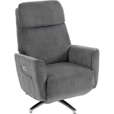 Fauteuil relax électrique réglable, fauteuil avec fonction inclinable, 2 moteurs, fauteuil TV pivotant avec port USB (1/5)