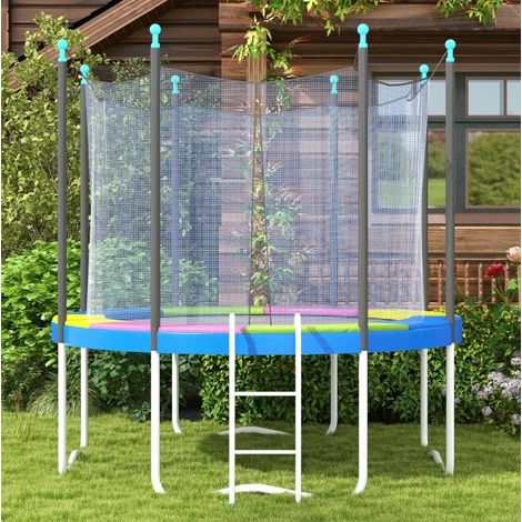 Contour de protection trampoline Ø305x30 cm plastique multicolore, résistant pour jardin – MEUBLIV (1/5)