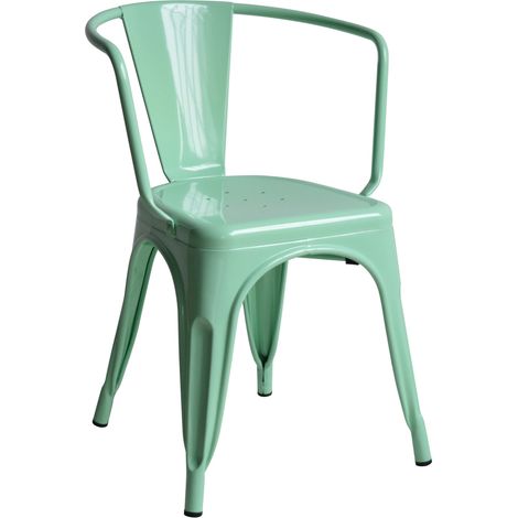 Pack 4Uds. Silla Tudix Industrial Vintage con Brazos 49x50x74cm Verde Menta (1/5)