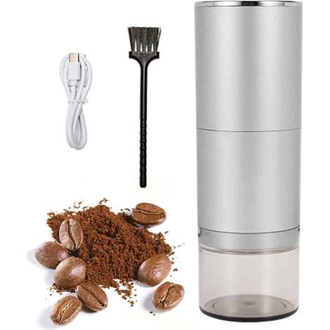 Moulin à café automatique, cafetière rechargeable USB avec broyeur en acier inoxydable, broyeur à grains de café (1/4)