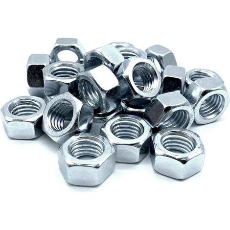 Ecrou 50 Ecrou Hexagonal M6 5mm x 10mm Acier Galvanisé DIN 934 Écrou M6 pour Boulons et Écrous, Éléments d'Accouplement, Réglage et Fixation Intérieur et Extérieur (1/4)