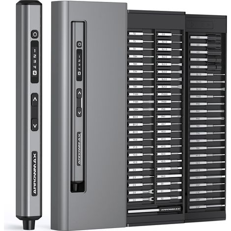 Kit de tournevis électrique 70 en 1 magnétique de précision, 5 réglages de couple, haute vitesse 280 tr/min, écran OLED et 4 LED, mini outil sans fil (1/5)
