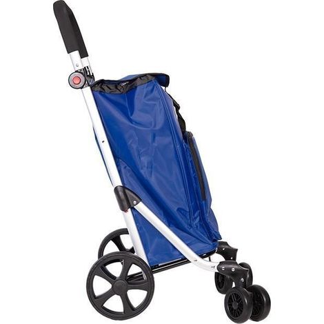 Carro de la compra plegable azul marino 53 L con 6 ruedas giratorias (1/5)