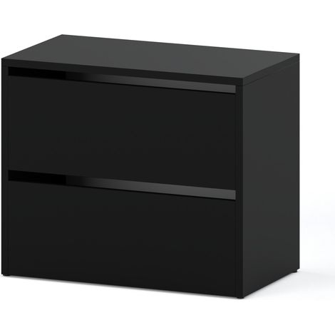 Meuble à chaussures noir mat 60 cm – 2 étagères pour rangement pratique – Dimensions : 60x36x50 cm – Finition élégante et moderne (1/5)