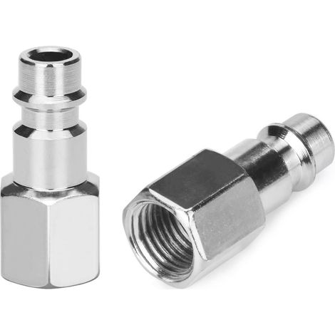 JOMAFA - Acoplador europeo 1/4" bsp hembra con rosca para mangueras neumaticas, pack de 2 (1/2)