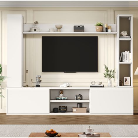 Mueble TV salón con almacenamiento blanco compacto HAVRYA (1/5)