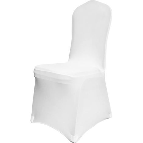 Couverture Housses de Chaise Mariage Housse de Chaise Banquet pour Chaises sans Bras Polyester et Élasthanne Élastique Soirée Célébration Décoration (10PCS, Blanc Tout Compris) (1/5)