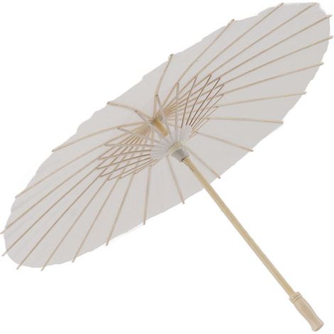 Set mit 10 eleganten weißen Papierschirmen im chinesischen Stil, aus Bambus und Papier, 58 cm, DIY-Dekoration (1/5)