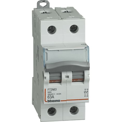BTicino F72N63 Sezionatore Modulare In 63 A - 2P - 2 Moduli
