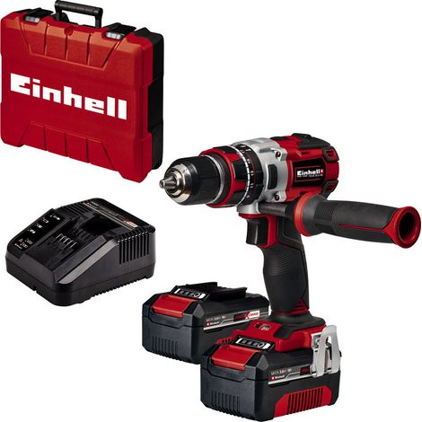 Einhell Perceuse Visseuse à percussion sans fil TE-CD 18 Li-i BL Power X-Change (18 V, moteur sans charbon, Couple : 60 Nm) Livré avec 2 Batteries 3,0Ah et Chargeur (1/4)