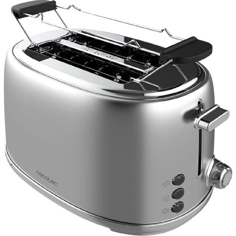 Cecotec Toast&Taste 1000 Retro Double Inox est un grille-pain vertical avec 2 fentes larges et courtes de 3 (1/5)
