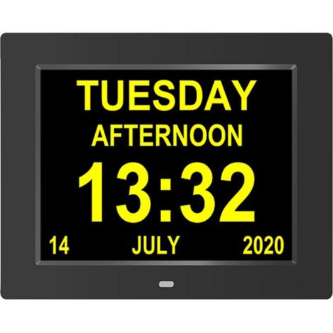 Horloge numérique intelligente 8 pouces avec affichage LCD 4 couleurs, pour seniors. (1/5)