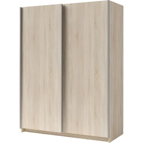 Armadio a 2 porte scorrevoli - Collezione GOZU - Colore quercia sonoma - 180 x 198 x 62 cm (1/5)