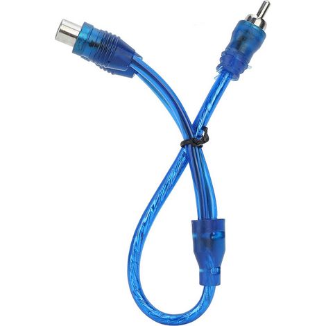 1 Câble adaptateur audio 1 mâle vers 2 femelles, 0,3 m, répartiteur stéréo, PVC bleu, pour guitare, micro, ampli (1/5)