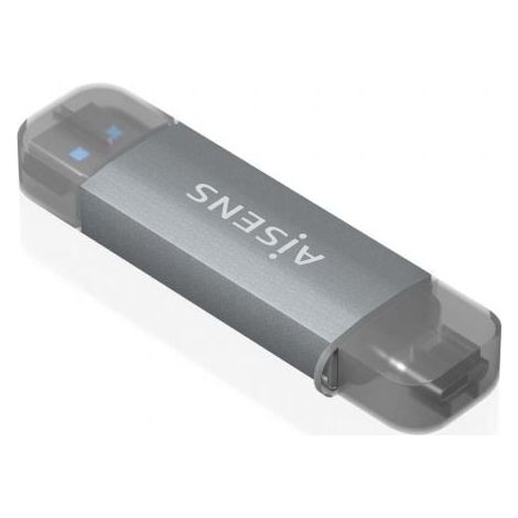 AISENS - LECTOR DE TARJETAS SD, Micro SD, MMC, RS-MMC, MMC Micro, USB-A Y USB-C, GRIS