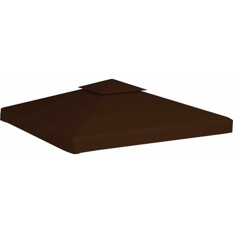 vidaXL Copertura Superiore per Gazebo a 2 Strati 310g/m² 3x3m Marrone