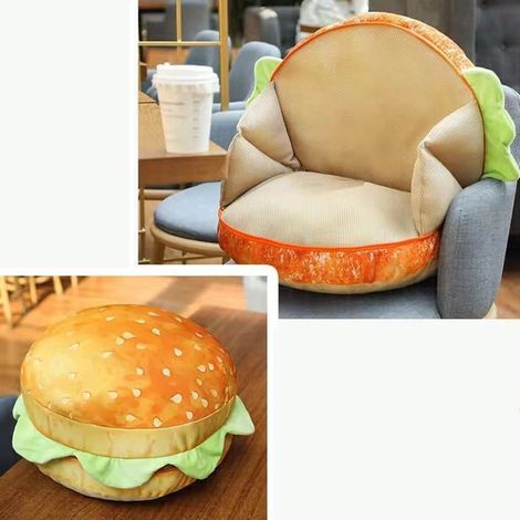 Hamburger-Kissen, Mehrzweck-Plüschkissen mit PP-Baumwolle, Rückenkissen, ideal als Geschenk zum Valentinstag oder Geburtstag, Spielzeugtyp 1, 40 cm / 15,7 Zoll (1/5)