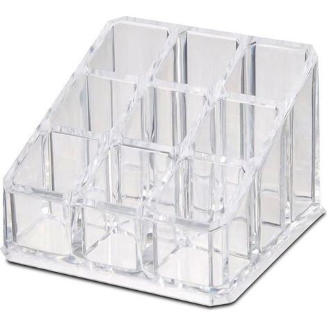 Boîte de rangement cosmétique avec 9 compartiments - Longueur 9 x Profondeur 9 x Hauteur 6.5 cm -JUANIO (1/4)