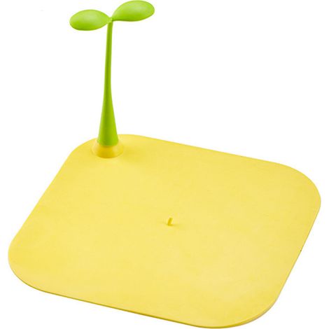 Bouchon de bonde de sol en forme de germe de soja, bouchon de baignoire en silicone, bouchon de baignoire, bouchon de bonde plat jaune pour évier (1/5)
