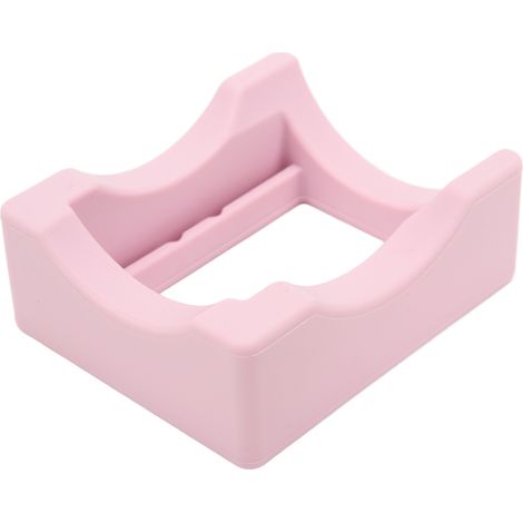Support de tasse en silicone rose artisanal avec fente pour bouteille, antidérapant et décoratif (1/5)