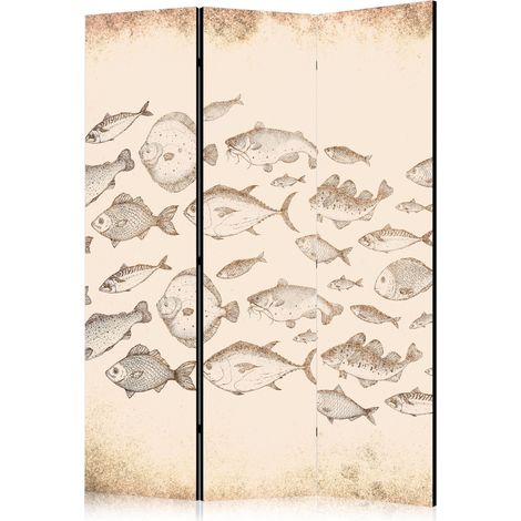 Dekorativer paravent artgeist beige 135x172 cm leinwand holz