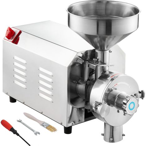 Moulin à Grains Électrique pour Soja, Broyeur à Épices Commercial 3000 W Haute Vitesse, Moulin à Farine 100 kg/h, en Acier Inoxydable, pour Moudre Rapidement Épices Herbes Poivres Maïs Arachides (1/5)