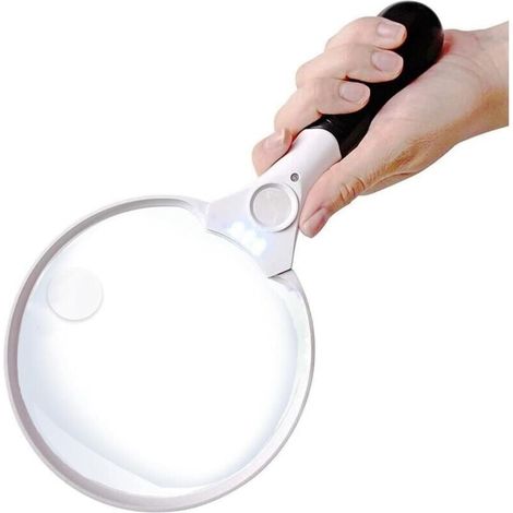 Large Magnifying Glass with LED Light: The best illuminated giant magnifying glass for reading, exploring, examining world maps, newspapers, and jewelry. YMYNY (1/4)