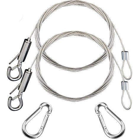 2 Sets verstellbarer Bilderaufhängedrähte mit 2 Schrumpfschläuchen und 2 M4-AquaForge-Schrauben