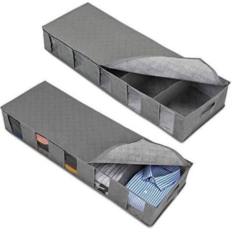 Boîte De Rangement Sous Lit - 97 X 33 X 15 Cm - Intérieur - Lot De 2