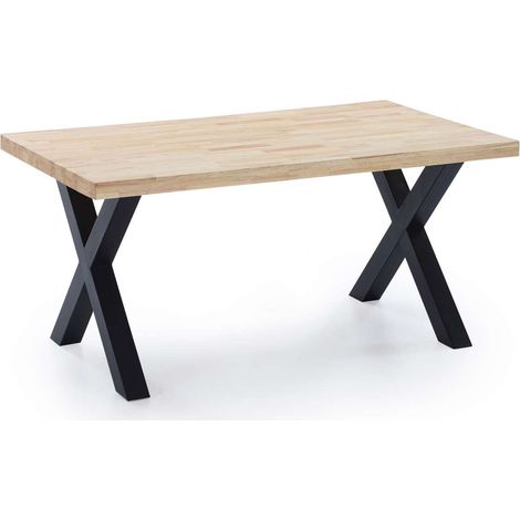 Mesa salon fija X-Loft-160 acabado roble nordish/negro, 76 cm(alto)160 cm(ancho)90 cm(largo) (1/5)