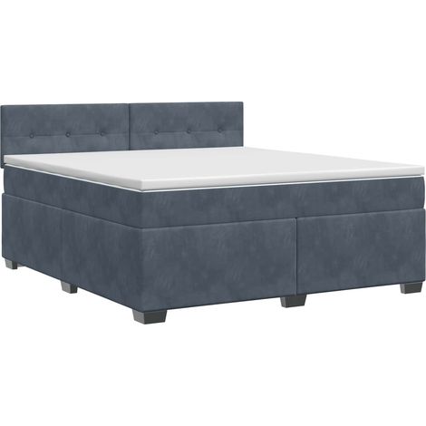 Maison Exclusive - Letto box spring con materasso Grigio Scuro 160 x 200 cm (1/5)