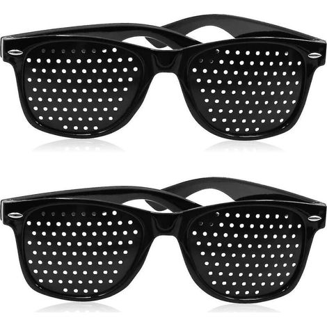 Lot de 2 lunettes à sténopé pour améliorer la vue Lunettes de vue noires unisexes pour l'amélioration de la vue (achat à prix coûtant) (1/3)