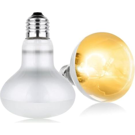 Lampe chauffante 2 pièces 75W pour reptiles, tortues, lumière naturelle pour chauffage reptiles, amphibiens, poussins, chiots (Blanc) (1/5)