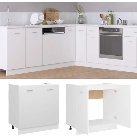 Maison Exclusive - Mueble bajo fregadero "Lyon" blanco 80x46x81,5