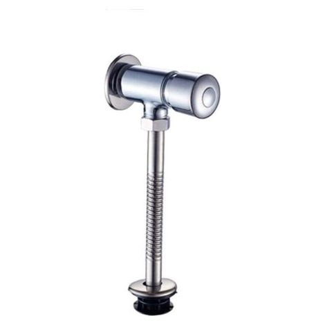 Valve Double pour Chasse en Alliage de Zinc Durable de Toilettes Apparentes exposé Manuel Flowise Manuel appuyant sur l'outil de Chasse d'eau Chrome Poli pour la Salle de Bains d'hôtel à la Maison(G1/ (1/5)