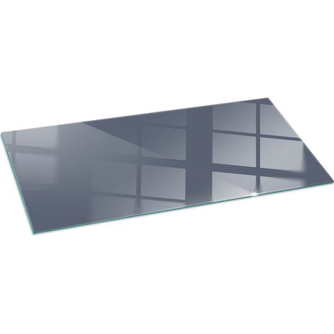 Plaque en verre Cheminée Protecteur de Sol Sous la Cheminée Verre Trempé Protection Thermique Couleur Bleu foncé 125x50 cm (1/5)