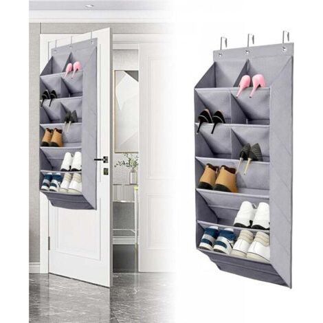 Oxford Fabric Hanging Shoe Rack, Space Saving Shoe Rack for Behind Door with 9 Pockets, Ideal for Motorhomes, Kids Rooms, etc. (1/4)