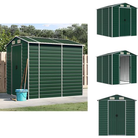 Abri de jardin vert 191x215x198 cm acier galvanisé - Abri De Jardin - Abri Métallique - Rangement Extérieur - Stockage Jardin - Outillage (1/5)