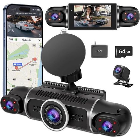 Dashcam, Dual-Aufnahme vorne und hinten, 360°-Panorama, WLAN, GPS (1/5)